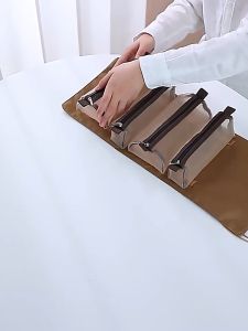 Cosmetic ROLL Pouch 4 in 1 Waterproof Detachable / Tas Kosmetik dengan 4 Kantong Jaring yang bisa dilepas