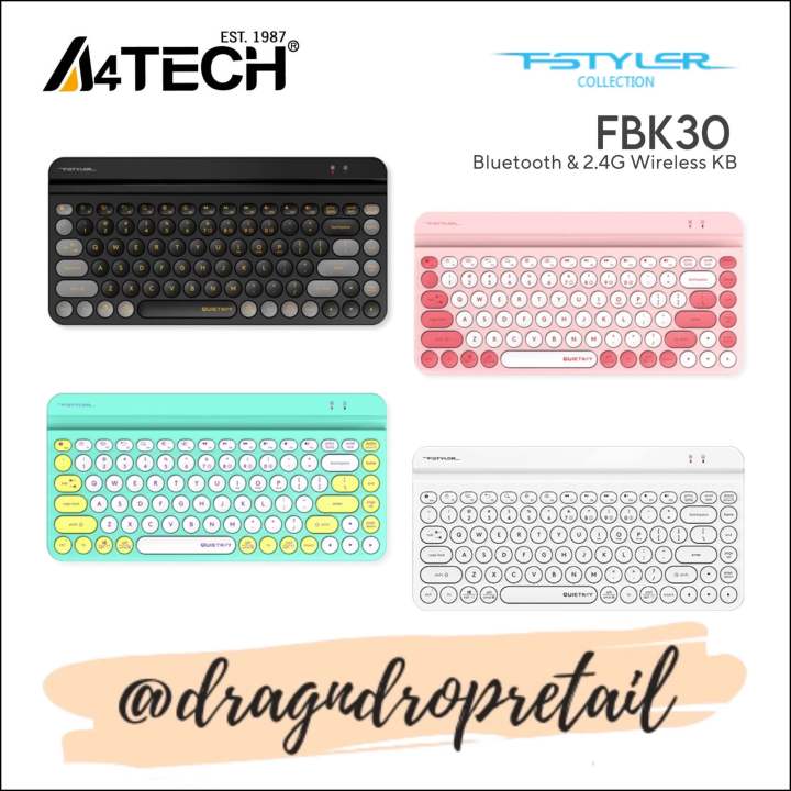 A4TECH FSTYLER FBK30 Bluetooth & 2.4GHz Wireless 86 Quiet Key Mini ...