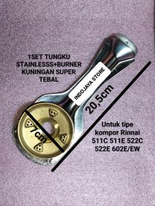 1 SET TUNGKU CEROBONG STAINLESS+BURNER KUNINGAN KECIL SUPER TEBAL 7CM TIPE 511C 511C 522C 522E
