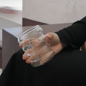 Korean Style High Borosilicate Glass Caterpillar Coffee Cup Cute Water Milk Heat Resistant Glass Cup for Home Use round Shape