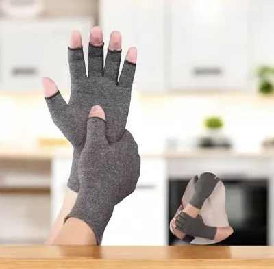 1 pair Arthritis Compression Glove Rheumatoid Osteoarthritis Open Finger Thumb Gloves