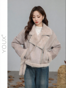 YOUXIANG | Áo Khoác Nỉ Quilted Phong Cách Vintage cho Phụ Nữ Mùa Đông 2026 Mới