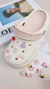 Bộ 14 Charm Sticker chủ đề Ok trong suốt DIY Mayto gắn Dép Cross Dép Sục Cá Sấu JB-155