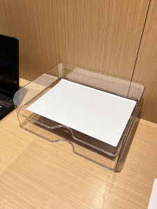 กล่องเก็บของสำนักงาน กล่องจัดระเบียบเอกสาร กล่องเก็บของสำหรับโต๊ะทำงาน พื้นผิวเรียบ กล่องใส กล่องจัดระเบียบสำหรับเอกสารการศึกษา