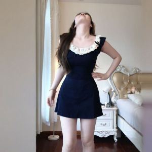 Korean Style Summer Love Fashion Gentle Soft Wind Slim Fit Strapless Dress High Waist Bordered Skirt H Type Summer Dress