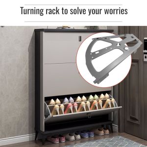 Household flip shelf Three layers of shoe cabinets