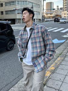 Cityboy Early Spring Gingham Shirt: Stylish Men's Long Sleeves & Pu Shuai Plaid Tops