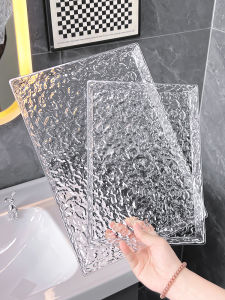 Acrylic Rectangular Tea Tray Luxury Home Living Room Beauty Salon Fruit Plate Tea Set Water Cup Modern Simple Style Plastic Material