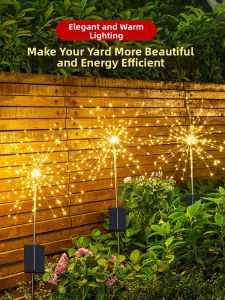 YUANMUXUAN | Solar Firework and Dandelion Decorative Garden Light Waterproof Outdoor Stake