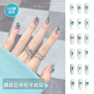 Lake Blue Irregular Flat Bottom Drill 2025 New Popular Nail Art Super Shiny Mixed Nail Drill Jewelry Beauty Tool Accessories