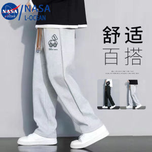 NASA Autumn Trend Straight Leg Pants Mens High Street Casual Trousers Loose Sports Sweatpants Teenage Polyester Fiber