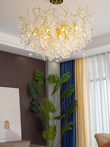 ( Tricolor Light ) Dining Room Crystal Chandelier round Art Simple Atmosphere French Entry Lux Villa Luxury Living Room Crystal Lamps