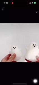 Crunchy Handmade Ghost Squishy Toy Halloween Squishies Ball Slow Rising Squeeze Stress Relief Toy Halloween Party Favor Gifts