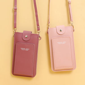 Kstyle Women Fashion Simple Elegant PU Leather Shoulder Crossbody Small Multifunctional Sling Bag Travel Casual Handphone Bag Mobile Phone Bag - 8129