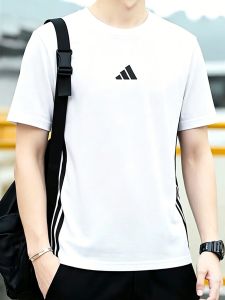 adidas | Áo Thun Cổ Tròn Tay Ngắn 100% Cotton