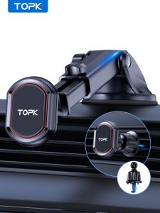 TOPK | TOPK Car Phone Holder Magnetic Phone Car Mount for Car Air Vent Windshield and Dashboard with Strongest Magnet for Cellphones