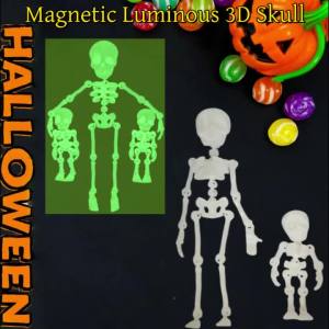1/2/3pcs Magnetic Luminous 3D Skull Fridge Magnets Poseable Skull Fridge Stickers Funny Halloween Gift Creative DIY Decoration