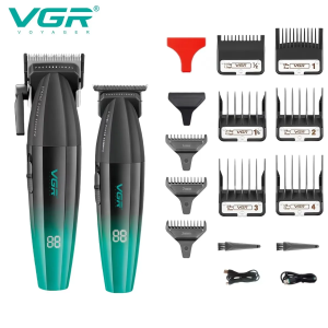 VGR | Máy Cắt Tóc Điện Chuyên Nghiệp VGR Không Dây Cho Nam Máy Cắt Tóc Kim Loại Với Nhiều Cài Đặt Độ Dài Sử Dụng Được Khi Ướt/Khô