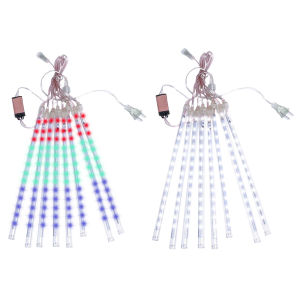 8Pcs 30CM LED Falling Raindrop Light Wear Resist Tubes Meteor Rain Light IP65 Waterproof Shiny Xmas Lights for Christmas Holiday Decoration