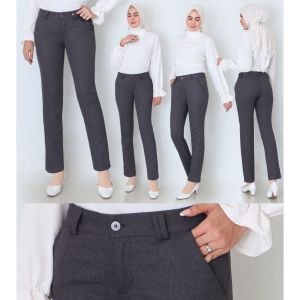 Celana Panjang Wanita Kantor Size M L XL Bahan Semi Wol Tebal