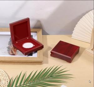 Wooden Coin Storage Box Display Case Commemorative Coin Protection Box Coin Holder For Commemorative Coins Silver Coins Medals