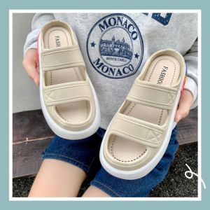 New Arrival 💜 QXshop รองเท้าแฟชั่นหญิงสไตล์เกาหลี พื้นยางนุ่มนิ่มใส่สบาย ดีเทลสีตัดกันสวยมาก เสริมความหนาให้ดูสูงราคา รองเท้าแตะน่ารัก