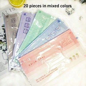 3D Stereoscopic Flat Mask - Small Animal Design - Disposable Multi-Color Face Mask Suitable for Adults and Children for Outdoor