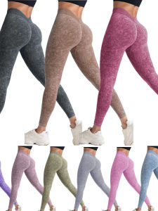 กางเกงโยคะทรงเข้ารูปเอวสูง เอวกลาง ทรงเข้ารูป ทรงหุ่นกระบอกเล็ก กางเกงออกกำลังกายสำหรับผู้หญิง กางเกงขาสั้น ผ้าผสมโพลีเอสเตอร์