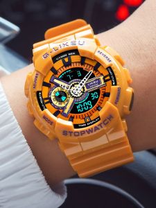 นาฬิกาข้อมือแบบลำลองสำหรับผู้ชายและผู้หญิง ขนาดใหญ่ น้ำหนักเบา ทนทานต่อการสัมผัสกับน้ำ ดีไซน์ทันสมัย สำหรับนักเรียนมัธยมปลาย