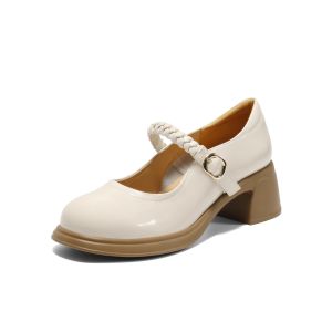 Belle | Comfortable Low Cut Mary Jane Shoes with Thick Sole and Thick Heel