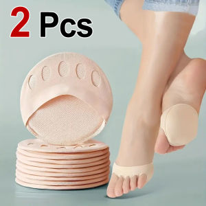 2 PCS Women Forefoot Cushioning Socks-High Heels Half Five Finger Design Non Slip Toe Cap Arch Breathable Soft Support Pad
