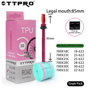 TTPRO ultralight bicycle inner tube 700 x 18 23 25 28 32 ROAD bicycle TPU tube 45 65 85mm length 28 ultralight color inner tub