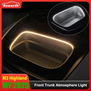 For Tesla New Model Y Juniper 2025 Model 3 Highland Front Trunk Frunk LED Ambient Light Flexible Silicone Strip Decorative Lamp
