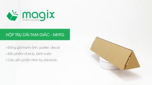 MHTG4 - D5 x 65cm - 100 hộp carton đóng hàng trụ dài tam giác thay thế ống giấy | Magix Packaging