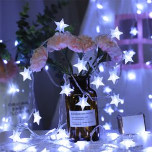 Battery Power Festoon Star Fairy String Lights Wedding Room Decor Outdoor Party Garland Lamp Valentines Day Ramadan Decorations