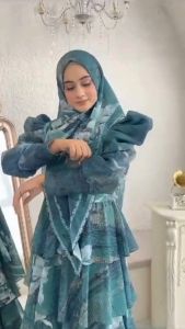 Gamis Syari Set Khimar Digital Printing Seraya Syar’i Vol 3 by Almeyra Premium