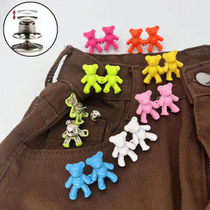 Pair of Jeans Bears Metal Waist Buckle Adjustable Button Removable Cinch Buckle