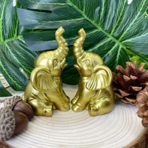1pc Collectible figurine creative resin gray gold and black tricolor elephant ornament auspicious meaning exquisite craftsmanship suitable for office desk decoration garden decoration potted plant decoration adds natural life to the space an ...