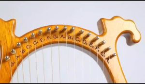 Kecapi Mini Harpa Harp Lyre Paladin LY-16 16 String Tuning Wrench Strings Pick Set