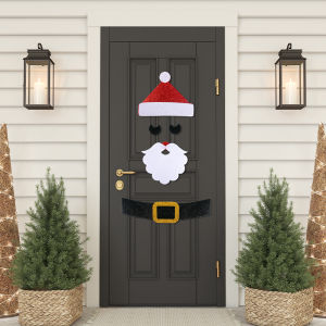 Christmas Door Window Stickers Decor Felt Material Snowman Santa Claus Elk Door Stickers Christmas New Year Decoration Supplies