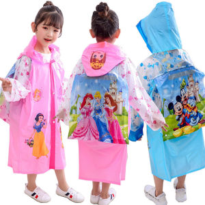 Childrens Raincoat Full Body Waterproof Rain Gear for Kindergarten School Boys Girls Baby Rain Poncho with Backpack Position