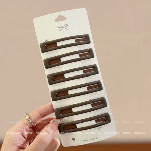 กิ๊บติดผมสีดำด้านสำหรับผู้หญิง ทรงเรียบง่าย เครื่องประดับผมแบบใหม่ ทรงหน้ามน สไตล์เกาหลี เครื่องประดับผมแบบหน้ามน