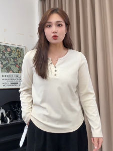 plus Size Black Long Sleeve Womens T-shirt 2025 New Style Outdoor Wearable Slimming Base Layer Shirt Early Autumn Top