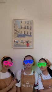 แว่นตาเรืองแสง EDM แว่นมีไฟ LED ปรับไฟได้ 3 ระดับ