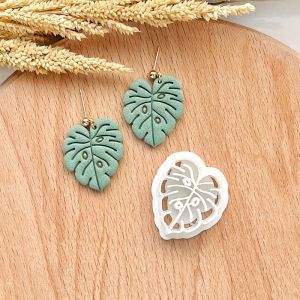1pc Monstera Leaf Polymer Clay Cutter Spring Tropical Clay Mold for DIY Earrings Jewelry Making Durable Plastic Craft Tool