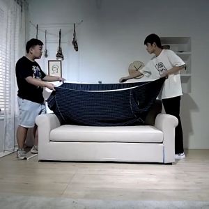 1/2/3/4 Seater Seersucker Skirt Sofa Cover Stretch Sofa Protector Removable Slipcover Armchair Couch Cover