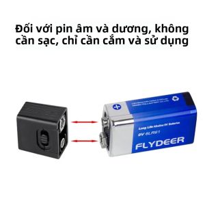 Đèn Pin Mini 9V Đèn Pin LED Mini 6F22 Chạy Bằng Pin COB Đèn Làm Việc Ngoài Trời Thân Máy Bằng Nhựa ABS Chống Nước Đèn Có Độ Sáng Cao
