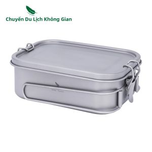 Hộp Cơm Trưa Bằng Titan Boundless Voyage Hộp Đựng Đồ Ăn Trưa Chống Rò Rỉ Có Nắp Và Tay Cầm Đồ Nấu Ăn Bằng Titan Siêu Nhẹ Dành Cho Cắm Trại Ngoài Trời Ti2081C-83C