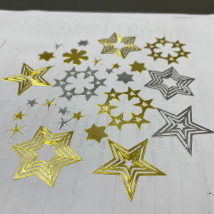 Journal Material Scrapbook Handmade Greeting Card Album Decoration Christmas Five-Pointed Star Sticker Golden/Silver XINGX Set Post