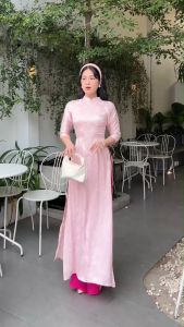 Áo dài gấm truyền thống nhẹ nhàng cho cô nàng tiểu thư AD02 - kHANH LINH STYLE